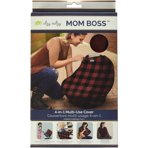 Itzy Ritzy 4-in-1 Nursing Cover, Car Seat Wrap, Shopping Cart Cover & Infinity Scarf – Breathable, Multi-Use Nursing Cover-Up for Breastfeeding, Carseat Canopy & Stroller Covering (Buffalo Plaid)