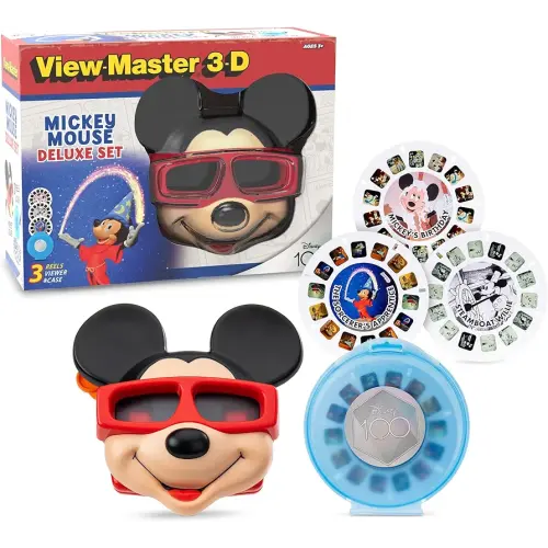 View Master Mickey Mouse Deluxe Set, Disney 100 Edition - STEM, Retro, Fun Learning Toy for Kids and Adults, Toddlers, Ages 3+