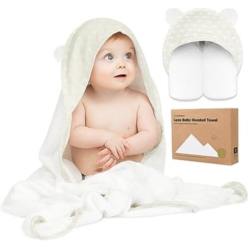 KeaBabies Hooded Baby Towel for Newborn - Viscose Derived from Bamboo Large Baby Bath Towels with Hood for Boys, Girls, Toddler, Extra Absorbent & Soft Newborn Bath Essentials (Rainbow, Regular)