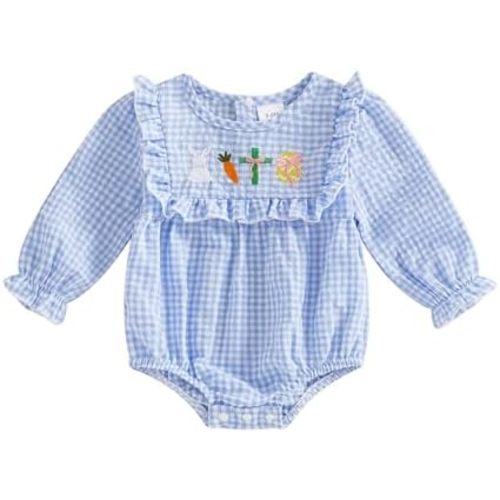 Baby Girl Thanksgiving Outfit Turkey Plaid Bubble Romper