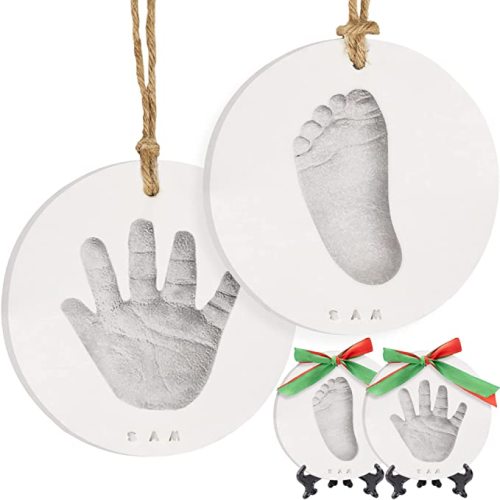 Baby Hand and Footprint Kit Girls, Boys - Personalized Baby’s First Christmas Ornament Kit, Newborn Gifts for New Mom, Cute Shower Gifts for Mother's Day,Easy to Use Handprint Ornaments(Multi-Colored)