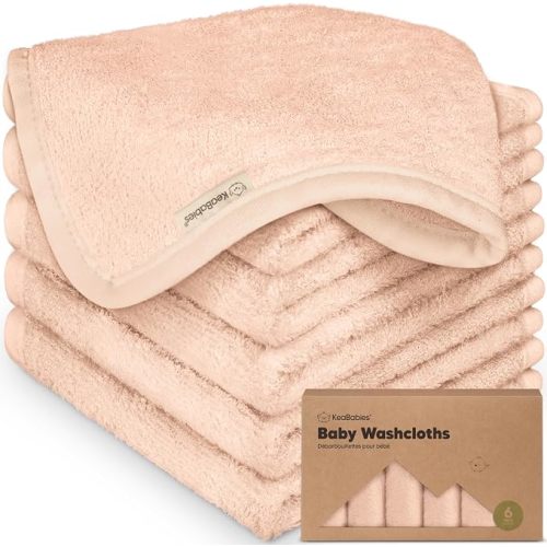 6-Pack Baby Washcloths Soft Absorbent Washcloths for Face Body (Blush Pink)