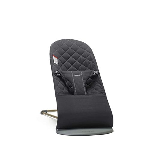 BabyBjörn Bouncer Bliss, Black, Woven, Classic Quilt | 2-in-1 Adjustable Baby Bouncer Seat and Toddler Chair, Newborn to Toddler (8-29 lbs), 4 Positions, Lightweight & Portable