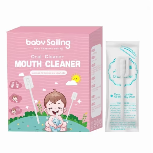 QunYou Gel-free Forging Baby Mouth Cleaner Portable Comfortable Gauze Toothbrush Swab Baby Mouth Teeth Cleaning Stick