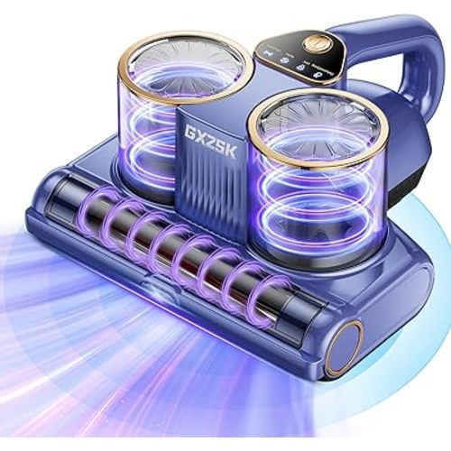 Mattress Vacuum Cleaner, 16kPa Bed Vacuum Cleaner with 253.7nm UV-C Light, Ultrasonic & 140℉ Heating, Dual Cup & Widen Suction Port Handheld Vacuums for Bed, Sofa, Couch, Crib (500W, Corded)