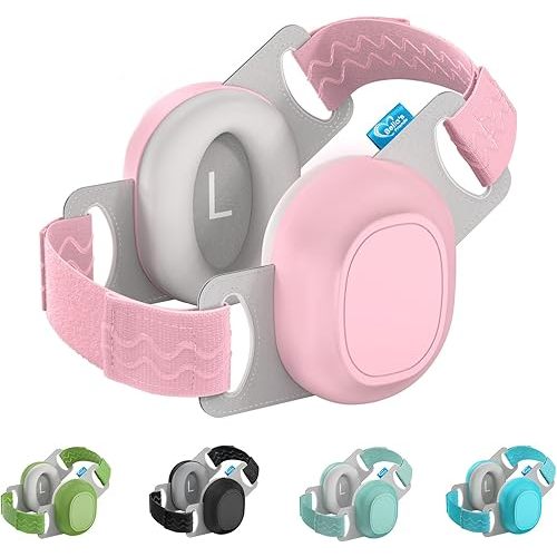 Bella's Friends Baby Ear Protection for Infants & Toddlers(3–48 Months) - Lightweight 24dB Noise Cancelling Headphones - Safe fit & Comfort Earmuffs - Improve Sleep - Baby Travel Essential, Pink
