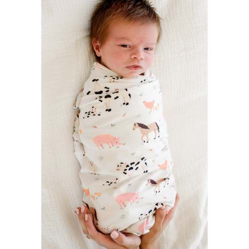 Oversized Swaddle Blanket | Farm Friends