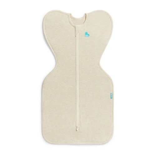 Love to Dream Baby Swaddle Up Sleep Sack - Cotton 1.0 TOG Cap Sleeve Wrap - Oatmeal - S: Two-Way Zipper, Extra Room for Diaper