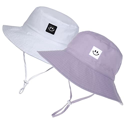MaxNova Baby Sun Hat Smile Face UPF 50+ Toddler Bucket Hat for Boys Girls 0-7 Years
