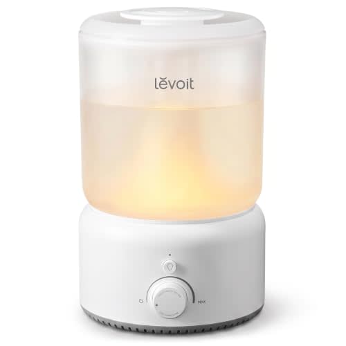 Levoit Humidifiers for Bedroom 3.2L for Large Room, Dishwasher Safe | Easy & Top Fill, 23dB, 26H Runtime, Cool Mist for Baby, Plants, Blue Light-Safe, Essential Oil Diffuser, Neoclassic 350