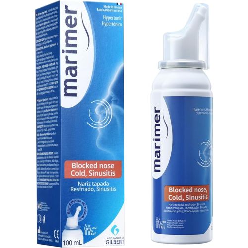 Marimer Hypertonic Saline Nasal Spray – 2.2% All Natural Seawater for Nasal Congestion, Sinus Rinse & Pollen Allergy Relief – Drug-Free Steroid-Free – 3.38 fl oz (100 mL)