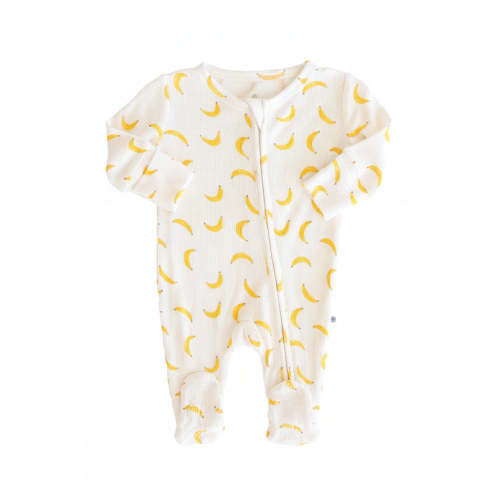 Go Bananas Bamboo Waffle Zipper Footie