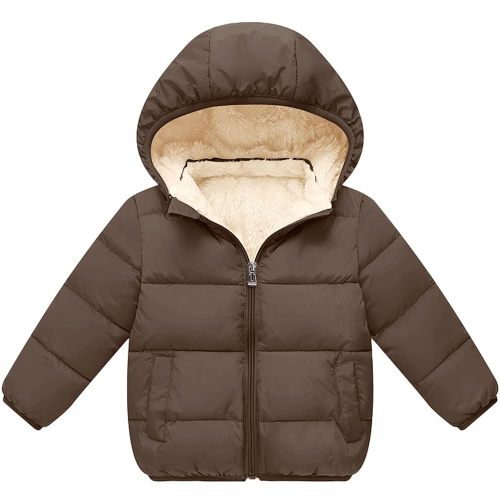 Baby Boys Thicken Winter Coat Toddler Girls Fleece Warm Hooded Jacket Clothes