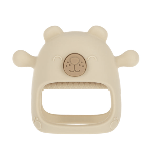 Wrist Grip Teething Mitten-Brown Bear
