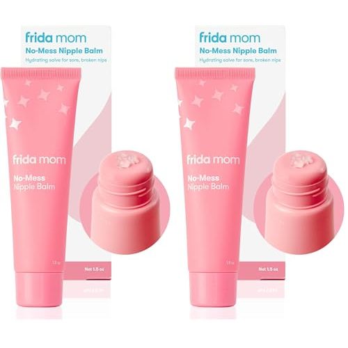 Frida Mom Nipple Cream, No-Mess Nipple Balm Moisturizer for Hydration, Gentle for Baby & Mom, 1.5fl oz (Pack of 2)