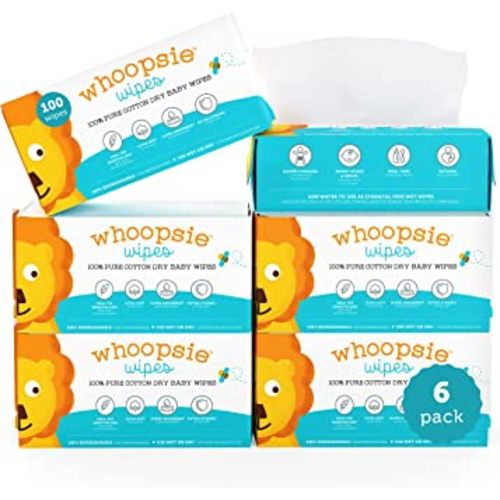 100% Pure Cotton Dry Wipes | 600 Count | Use Wet or Dry | Soft & Sensitive | Hypoallergenic | Extra Strong & Absorbent | Perfect for Diaper Changes, Runny Noses, Drool, Meal Time & Nursing