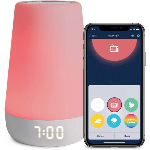Hatch Rest+ 1st Gen Baby Sound Machine, Night Light, Time-to-Rise Plus Audio Monitor, White Noise Soother, Toddler Sleep Trainer, Kids Alarm Clock, Nightlight