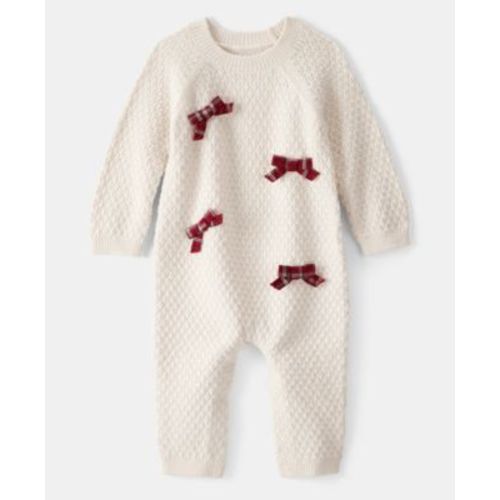 Baby Girls' Plaid Bow Long Sleeves Jumpsuit