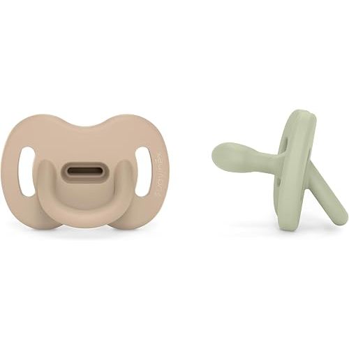 Color Essence SX PRO Silicone Baby Pacifier 2Pk, Made with 100% Soft Silicone, Baby Essentials Perfect for Breastfeeding Babies, Designed in Spain, 0-6 Mths, Irish + Green