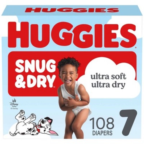 Huggies Snug & Dry Ultra Soft Diapers   - Size 7 - 108ct