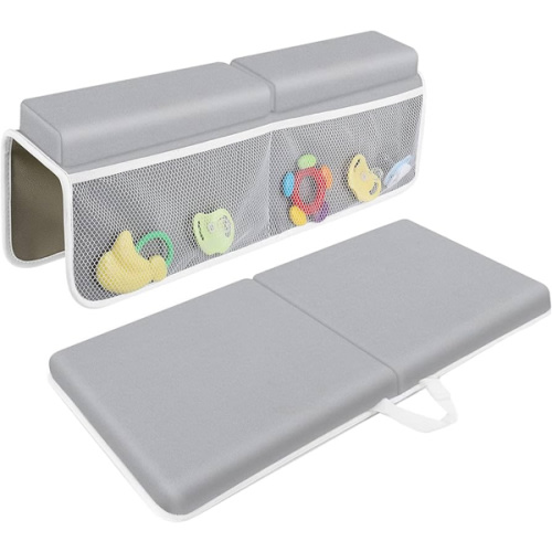 JJGoo Bath Kneeler with Elbow Rest Pad Set, 1.5 inch Kneeling Pad Mat for Bathtub - Gray