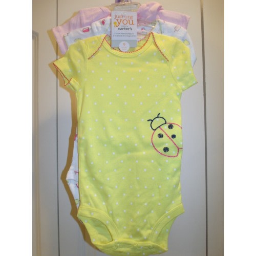 Carter's NWT 3 pc. Short Sleeve Bodysuits Summer Designs 12 Months