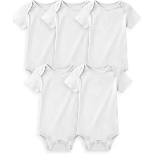 Yoofoss Baby Bodysuits 100% Organic Cotton Baby Short Sleeve Baby Boys Girls Clothes Soft Newborn Infant Romper,5 Pack