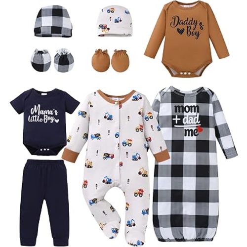 NZRVAWS Preemie Newborn Baby Clothes Infant Essential Must Have Bodysuit Layette Set 11 Piece Preemie-18 Months