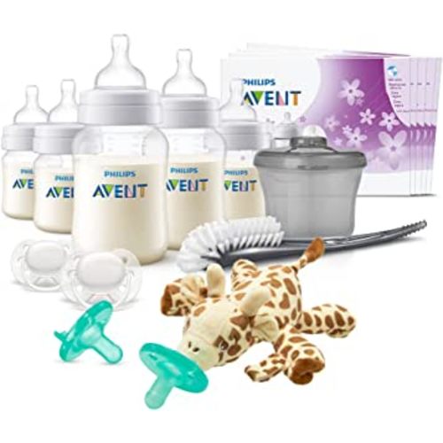 Philips AVENT Anti-Colic Baby Bottle with AirFree Vent Essentials Gift Set, SCD308/02, White