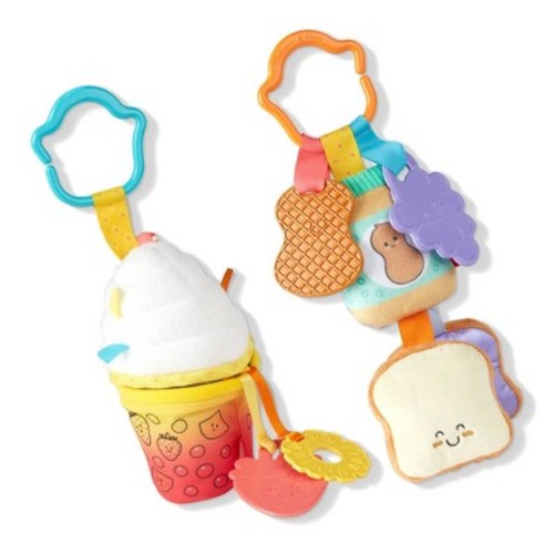 Melissa & Doug Multi-Sensory Take-Along Clip-On Infant Toy 2pk