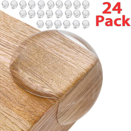USIONE 24 Pack Clear Transparent Baby/Toddler Proofing Corner Protectors - Safety Bumpers for Furniture & Table Sharp Edges