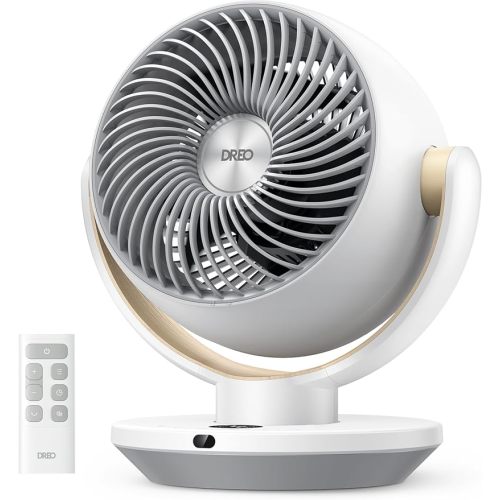 Dreo Fan for Bedroom, Desk Air Circulator Fans with Remote, 11 Inch Table Fan for Whole Room, 60ft Powerful Airflow, 120° Vertical Manual and 90° Oscillating, 4 Speeds, 8H Timer, 28dB Quiet, Home