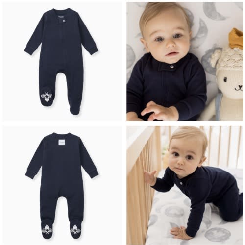 Solid Rib Organic Cotton Sleep & Play - Midnight