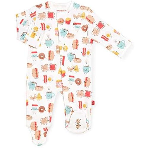 Magnetic Me 100% Organic Cotton Magnetic Baby Footie Pajamas | Super Soft Cotton Fabric