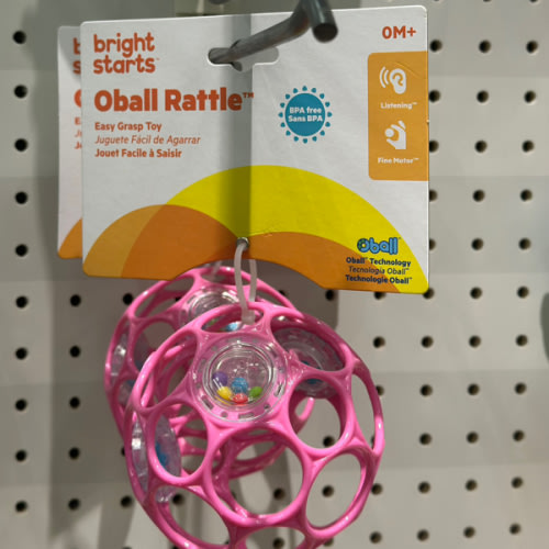Bright Starts Oball Easy-Grasp Rattle Infant Toy