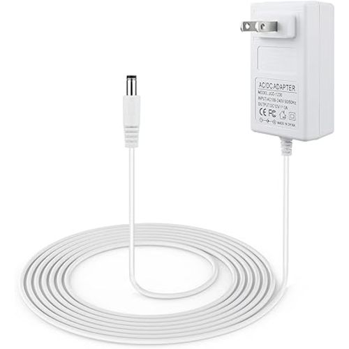 10 ft Power Cord for 4moms mamaRoo 4, 12V 3A Charger for RockaRoo Baby Swing, AC Adapter, White