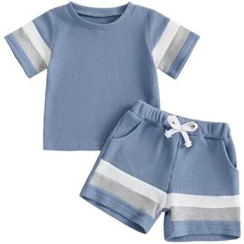 Kuriozud Toddler Baby Boy Summer Outfit Short Sleeve T Shirt Shorts Set 6 12 18 24 Months 2T 3T 4T Baby Neutral Clothes