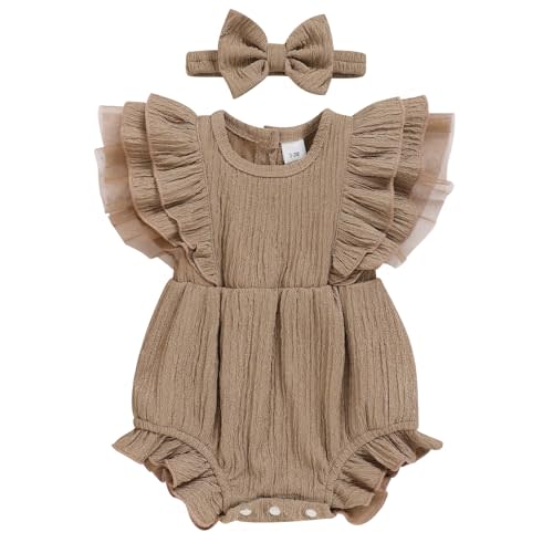 Ruffle Bubble Romper for Baby Girl | One-Piece Shorts Jumpsuit | Summer Outfit & Dress for Infants 0-18M