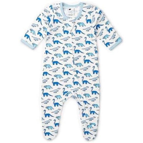 monica + andy Double Zipper One Piece, 100% Organic Baby Clothes for Girls & Boys, Unisex, Preemie, Newborn & Infant Sizes