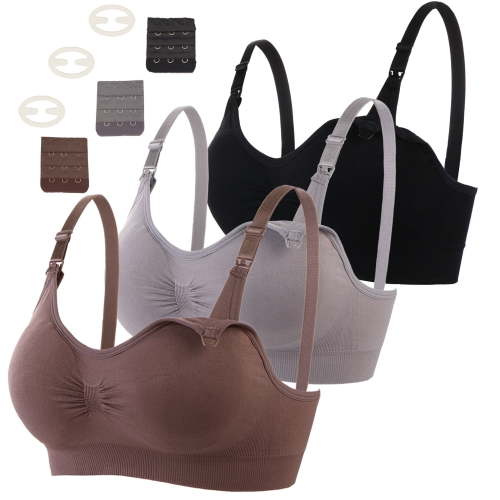 luopital 3Pcs Nursing Bra for Breastfeeding Comfortable Maternity Bras for Womens, Seamless Wireless Bras Women Sleep Bralette