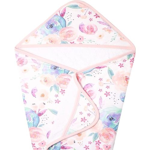 Copper Pearl Hooded Bath Towels Premium Knit/Terry Cloth Baby Towels with Hood, Pockets, and Cool Designs - Great to Gift and Make Bath Time Fun - Baby Bath Towel, Bloom