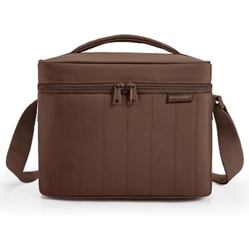 BAGSMART Lunch Box for Women, Insulated Lunch Bag Leakproof, Coffee Brown