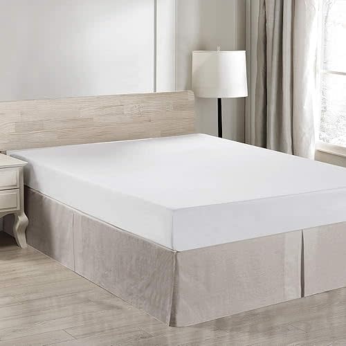 Simple&Opulence Belgian Linen Bed Skirt with Classic 14 inch Tailored Drop Dust Ruffle, Easy Fit Breathable Premium Natural Flax- Basic Linen, Twin