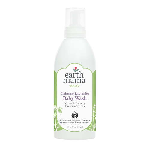 Earth Mama Calming Lavender Baby Wash, Castile Soap for Sensitive Skin, 34 fl oz