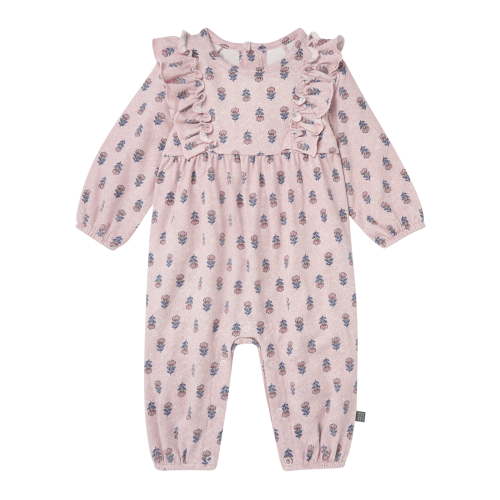 Modern Moments by Gerber Baby Girl Long Leg Romper with Ruffle Detail, Sizes 0/3 Months - 24 Months