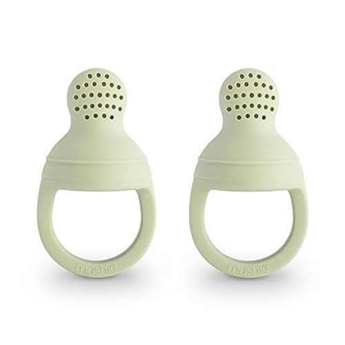 mushie Silicone Baby Fresh Fruit & Food Feeder Pacifier | 6 Months+ (Sage)