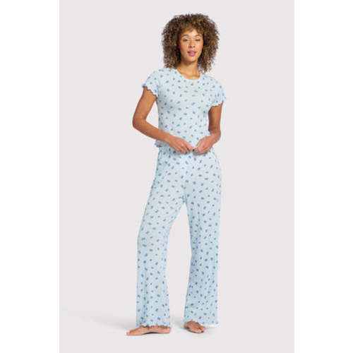 Pointelle Pajama Pant Set | Ditsy Blue