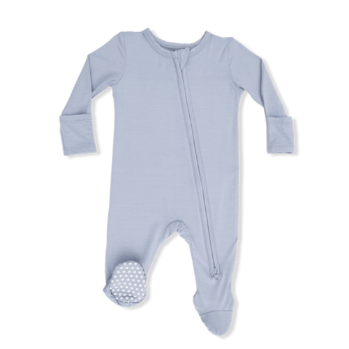 Solid Niagara Mist - 2 Way Zipper Footie