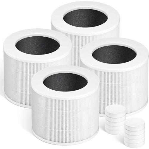 Core Mini Replacement Filter Compatible with LEVOIT Core mini-P Air Purifier, 3-in-1 Pre, H13 True HEPA, Activated Carbon Filtration System,Core Mini-RF,4 Filter & 10 Fragrance Sponge，By Improvedhand