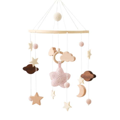Baby Bed Mobile Baby Wind Chime Mobile Baby Wood With And Clouds Ornament Nursery Hanging Bed For Baby Girls Or Boys Rattle Toy Stroller Hanging Toy Adena Montessori Toys Toy Arch For Baby Stroller